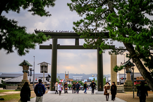 Shimane,Japan - December 19 2018 : Izumo Taisha, located in eastern Shimane Prefecture, is one of the oldest Shinto shrines.
